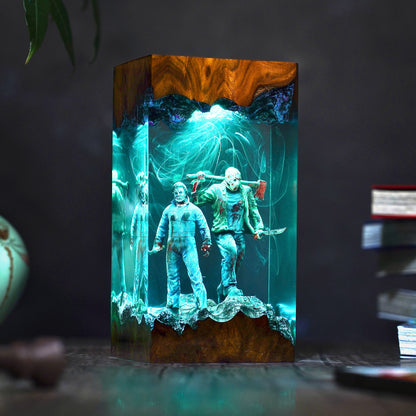 Michael Myers & Jason Voorhees Resin Lamp