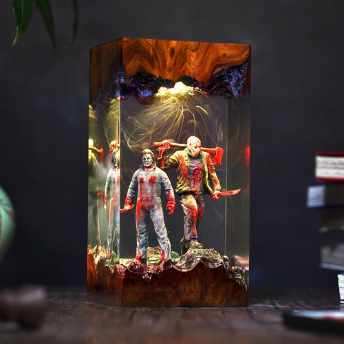 Michael Myers & Jason Voorhees Resin Lamp