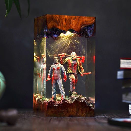 Michael Myers & Jason Voorhees Resin Lamp