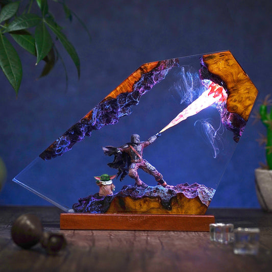 Mandalorian $ Baby Yoda v2 Resin Lamp