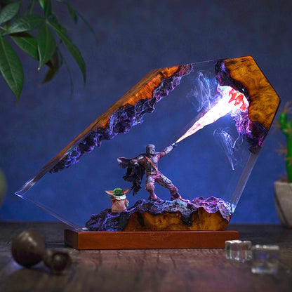 Mandalorian $ Baby Yoda v2 Resin Lamp
