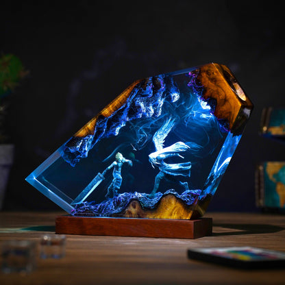 Sloud vs Sephiroth Resin Lamp