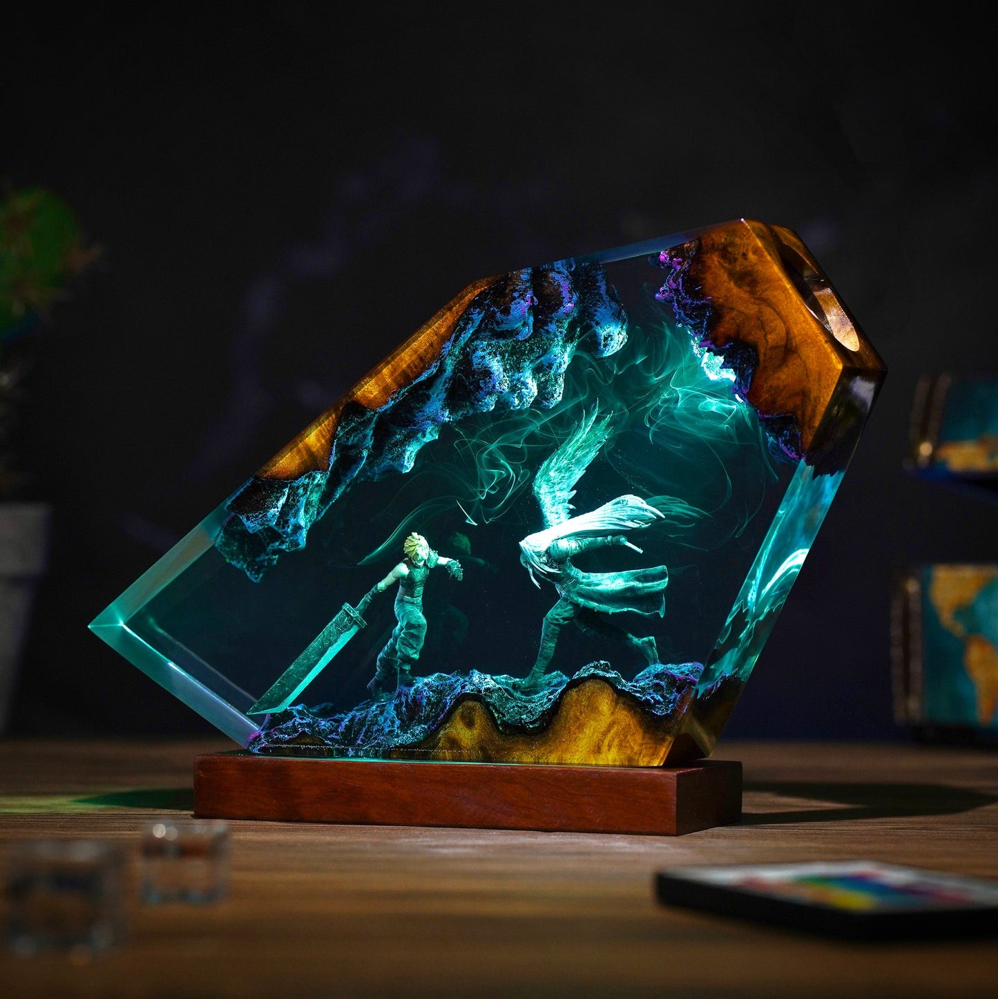 Sloud vs Sephiroth Resin Lamp