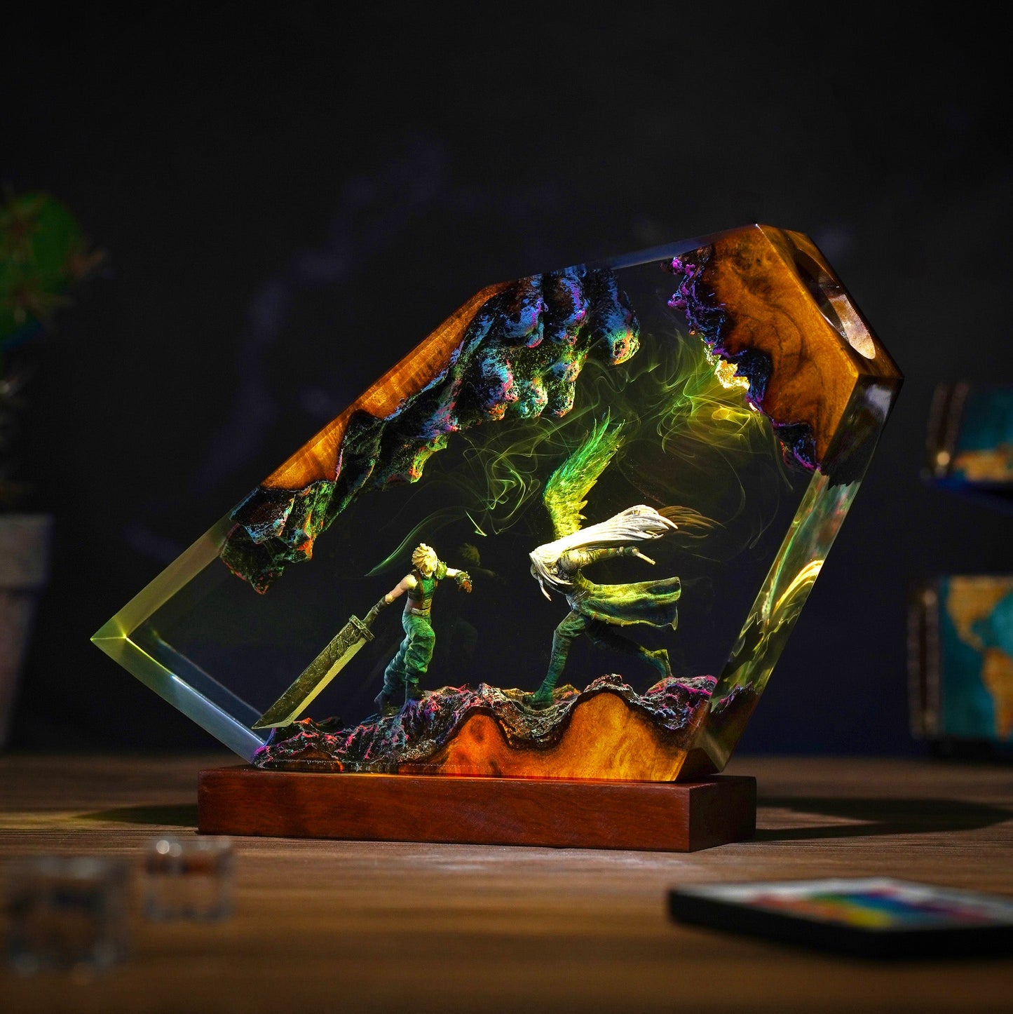 Sloud vs Sephiroth Resin Lamp