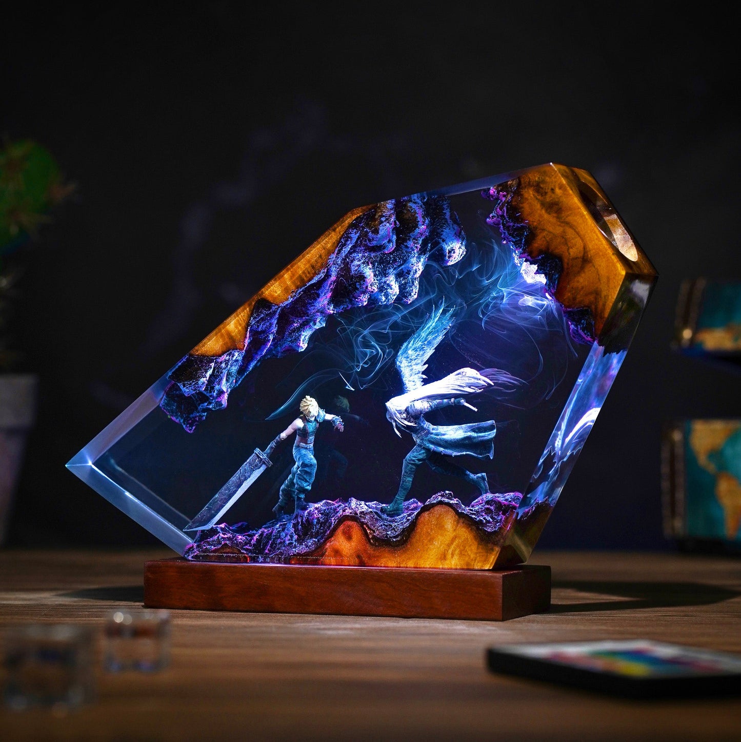 Sloud vs Sephiroth Resin Lamp