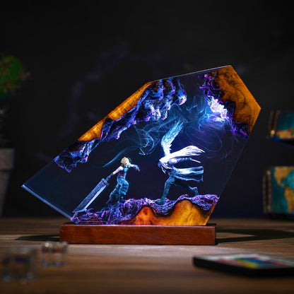 Sloud vs Sephiroth Resin Lamp