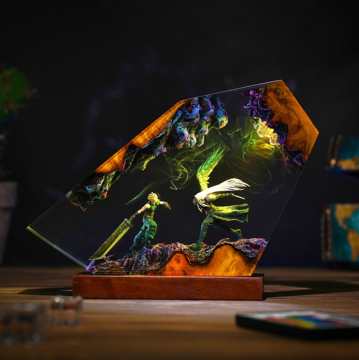 Sloud vs Sephiroth Resin Lamp