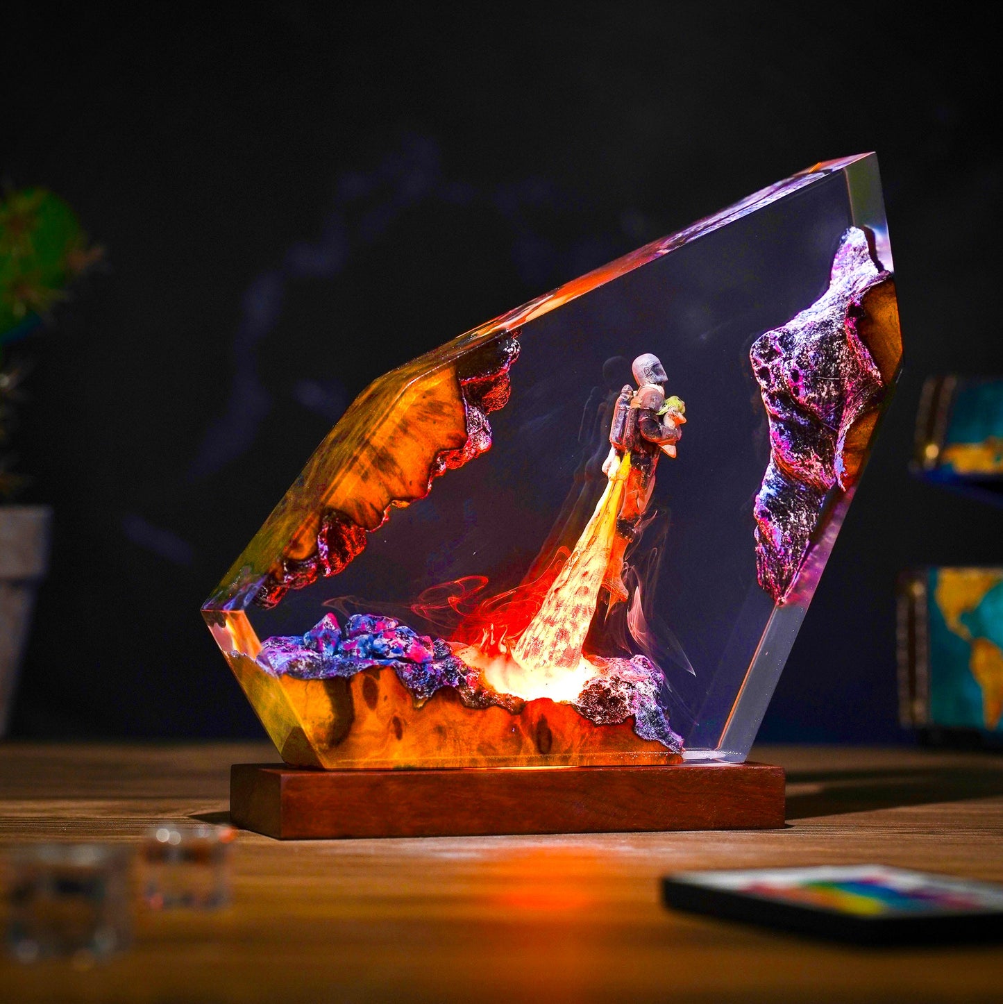 Mandalorian and Baby Yoda Resin Lamp