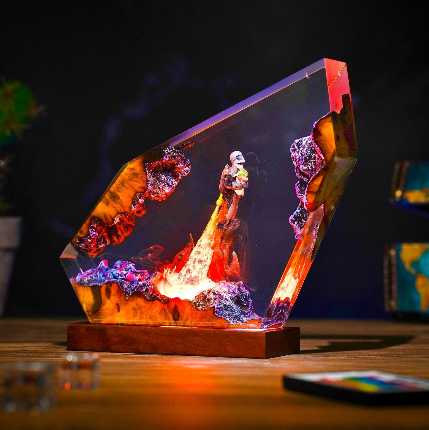Mandalorian and Baby Yoda Resin Lamp