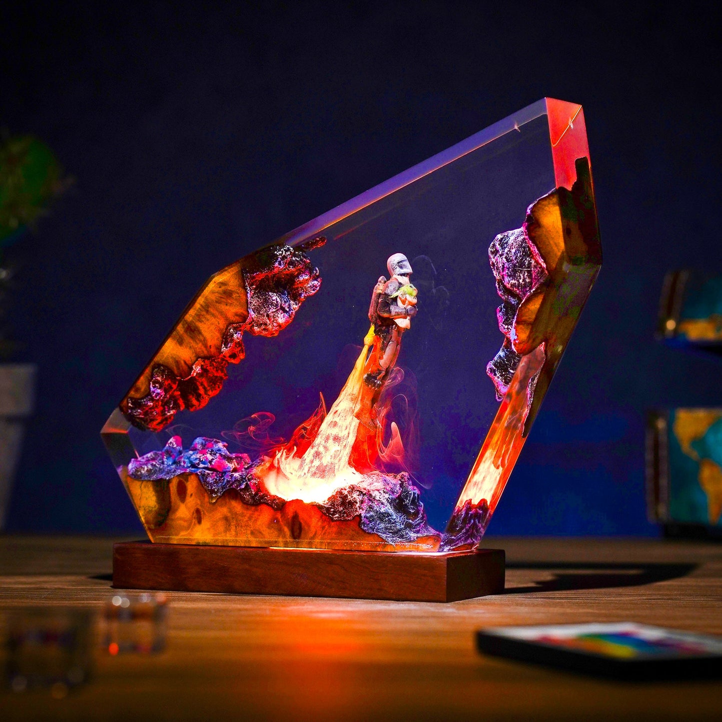 Mandalorian and Baby Yoda Resin Lamp