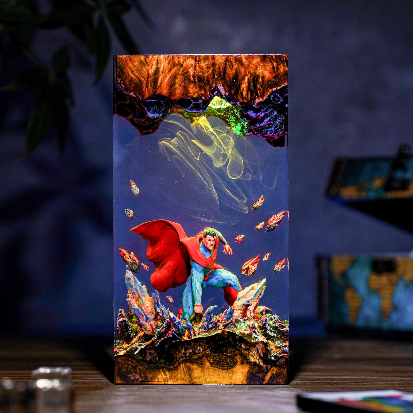 Super Man Resin Lamp