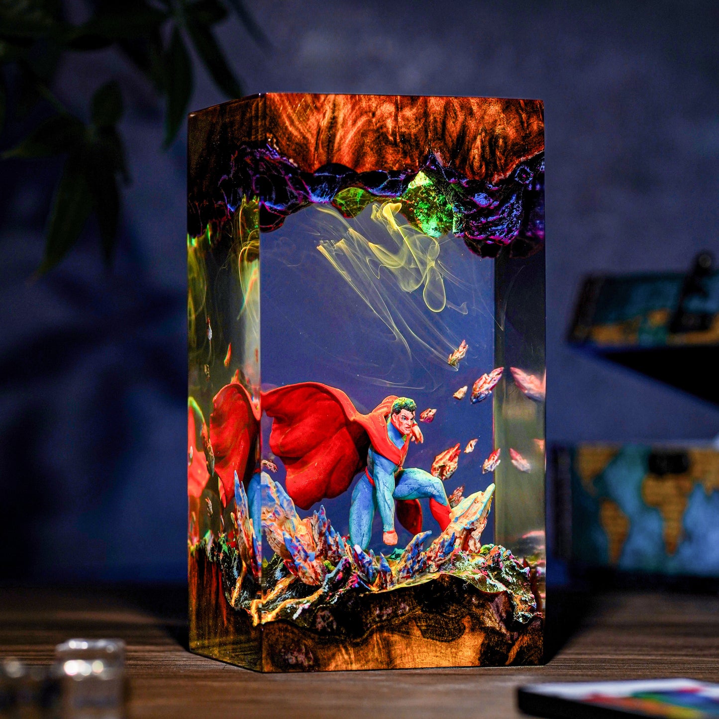 Super Man Resin Lamp