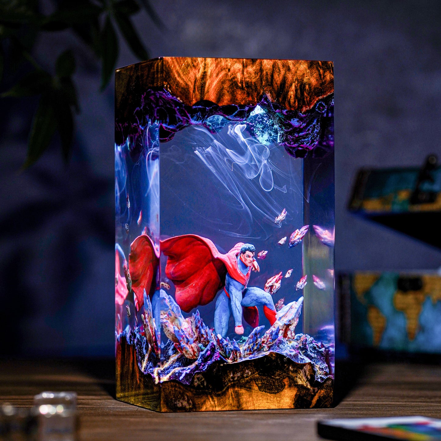Super Man Resin Lamp