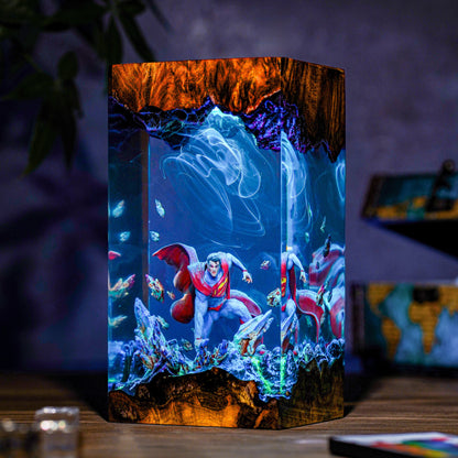 Super Man Resin Lamp