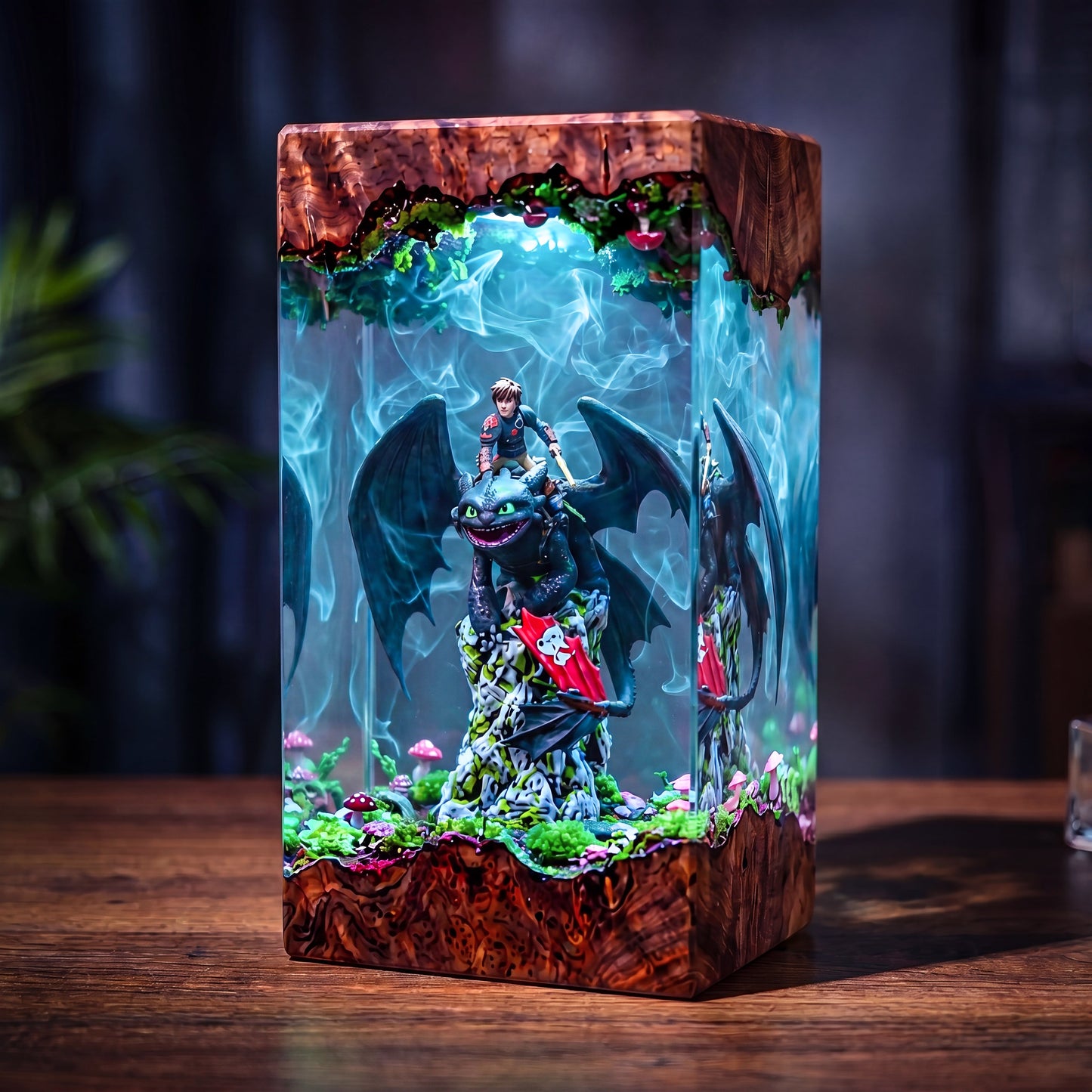 Hiccup and Toothless Resin Lamp