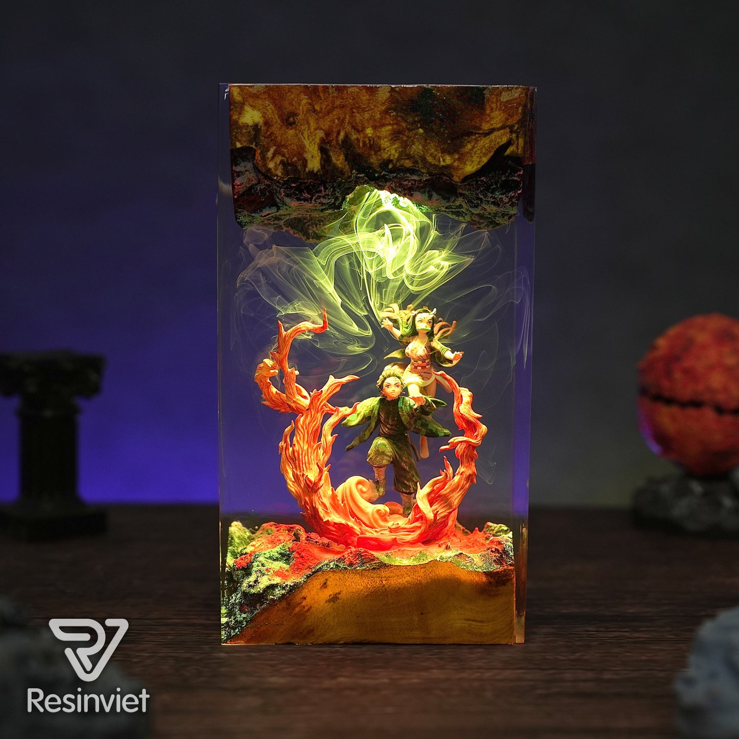 Tanjiro & Nezuko Resin Lamp