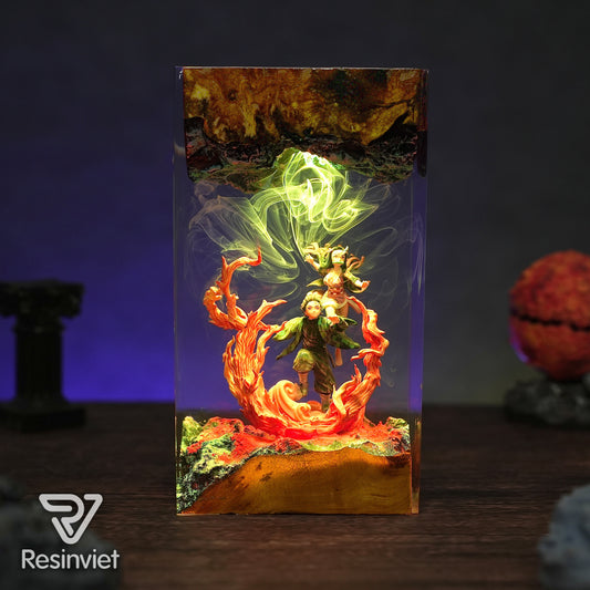Tanjiro & Nezuko Resin Lamp