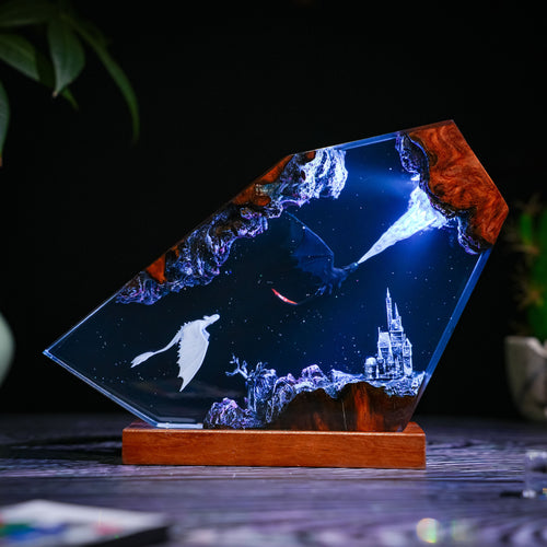 Toothless and Light fury Resin Lamp