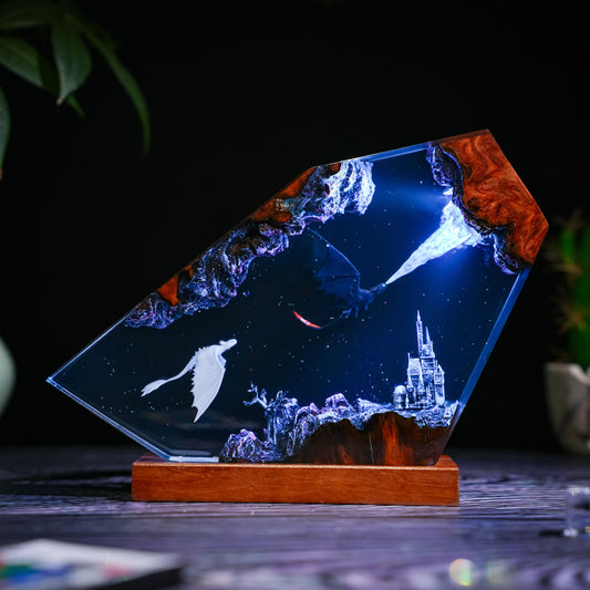 Toothless and Light fury Resin Lamp