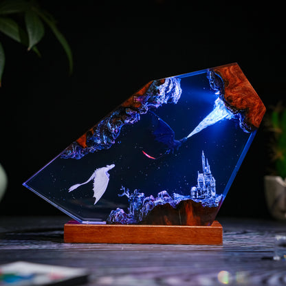 Toothless and Light fury Resin Lamp