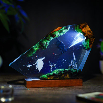 Toothless and Light fury v2 Resin Lamp