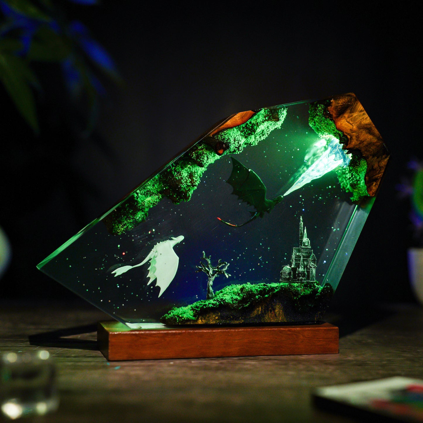 Toothless and Light fury v2 Resin Lamp