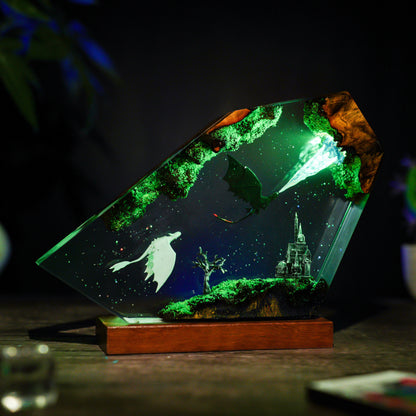 Toothless and Light fury v2 Resin Lamp