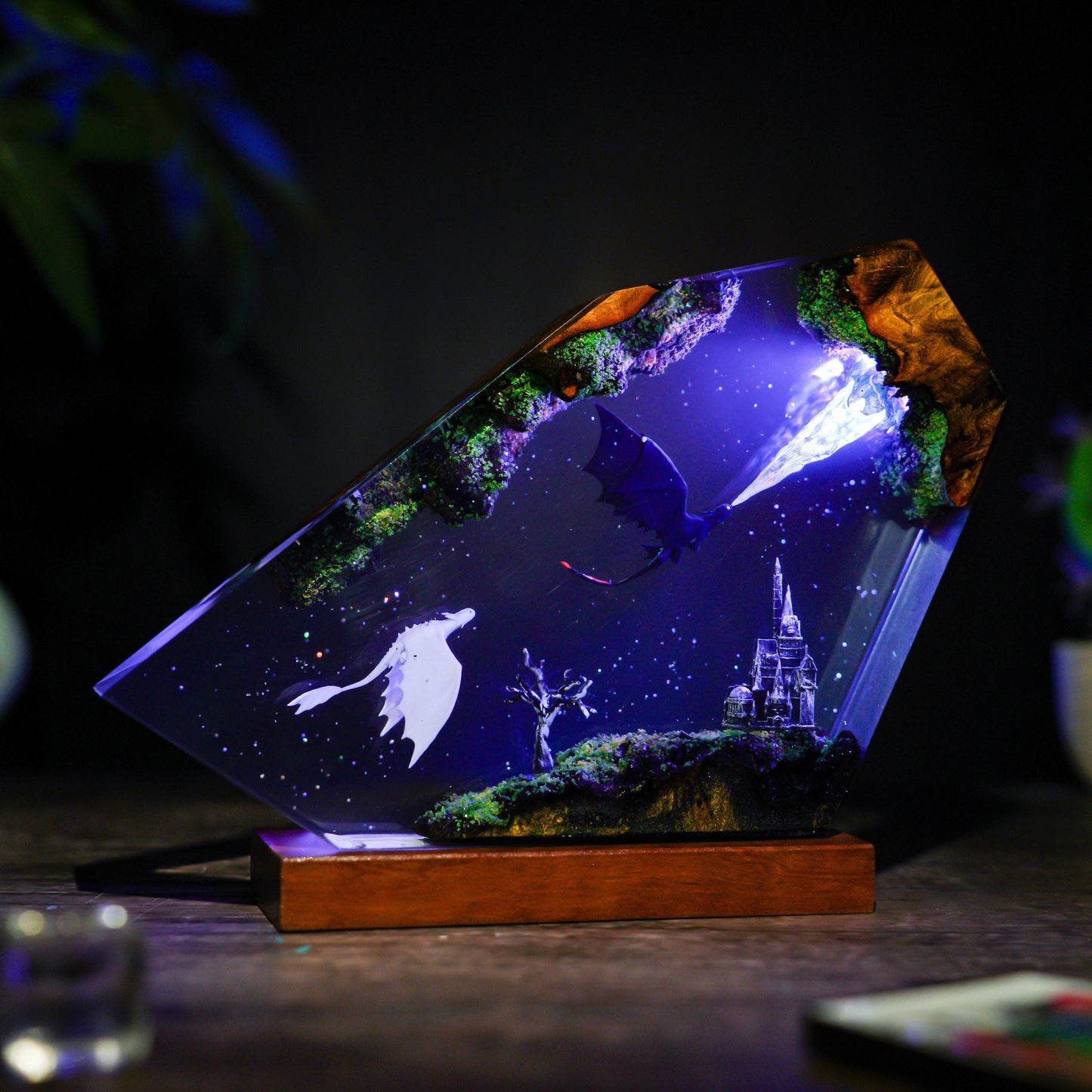 Toothless and Light fury v2 Resin Lamp