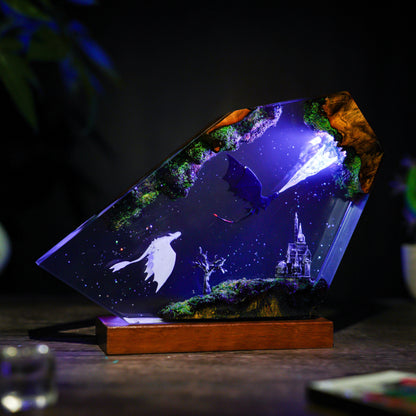 Toothless and Light fury v2 Resin Lamp