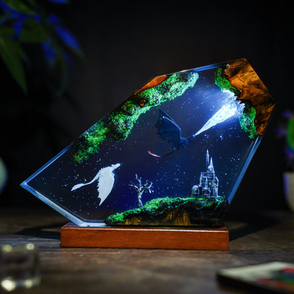 Toothless and Light fury v2 Resin Lamp