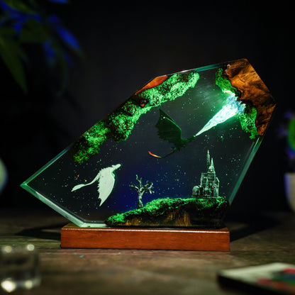 Toothless and Light fury v2 Resin Lamp