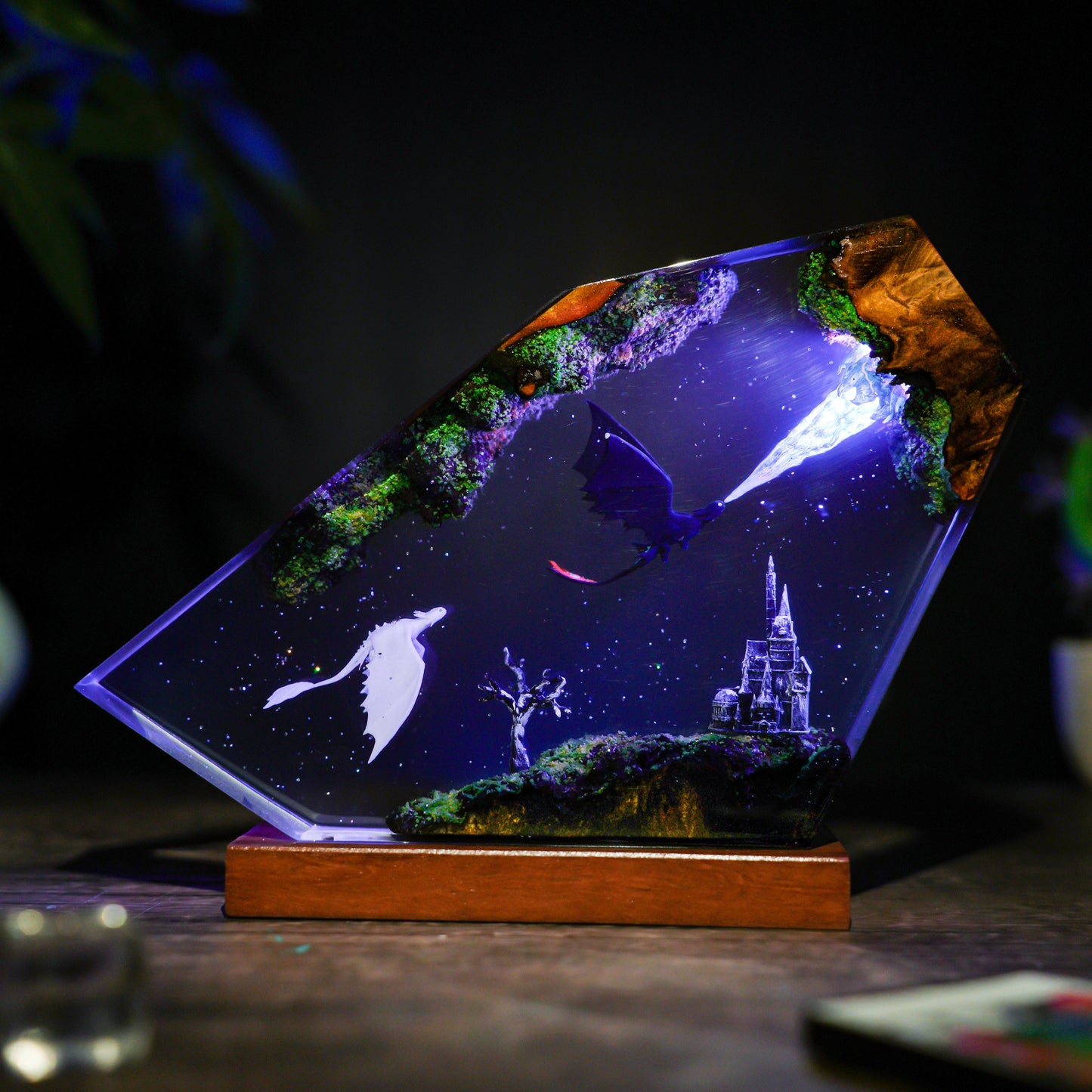 Toothless and Light fury v2 Resin Lamp