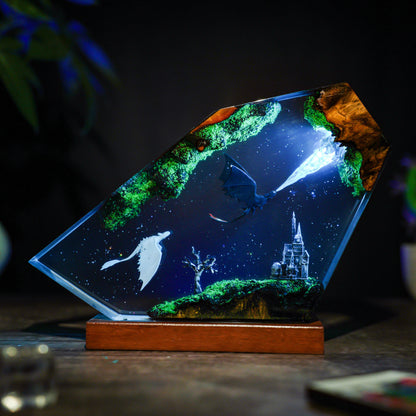 Toothless and Light fury v2 Resin Lamp