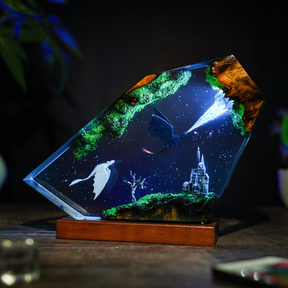 Toothless and Light fury v2 Resin Lamp