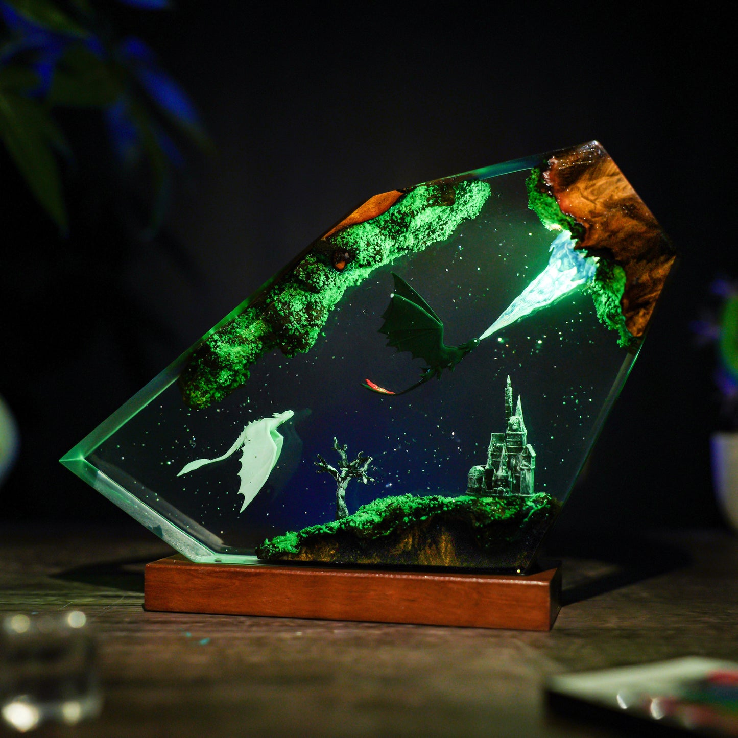 Toothless and Light fury v2 Resin Lamp