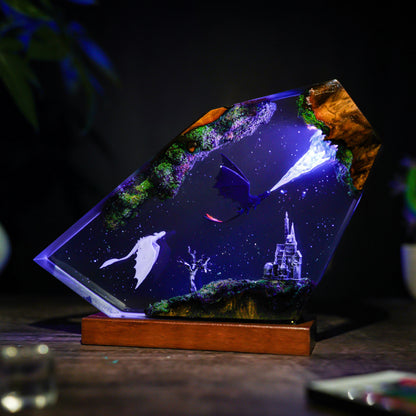 Toothless and Light fury v2 Resin Lamp