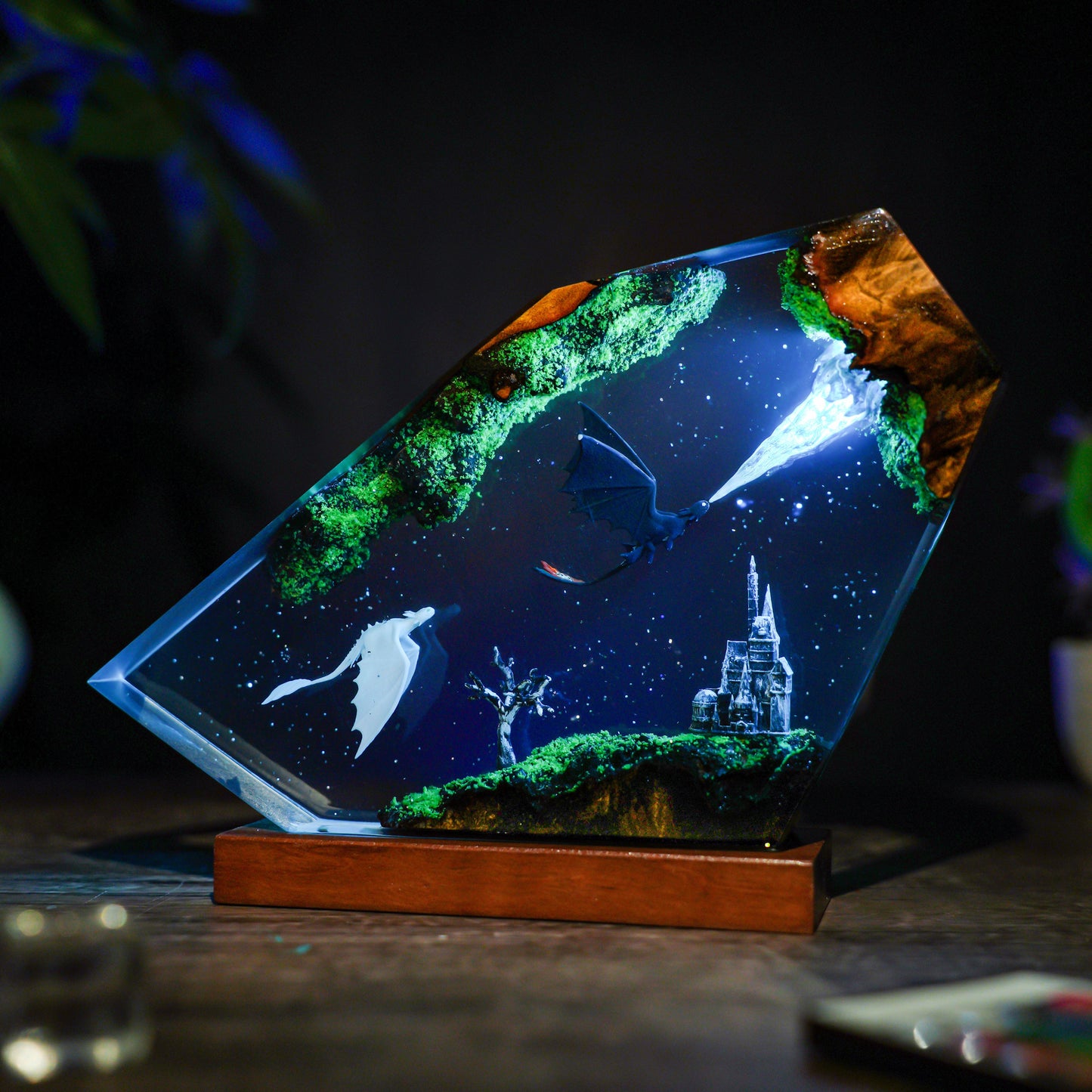 Toothless and Light fury v2 Resin Lamp