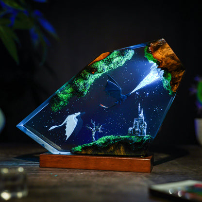 Toothless and Light fury v2 Resin Lamp