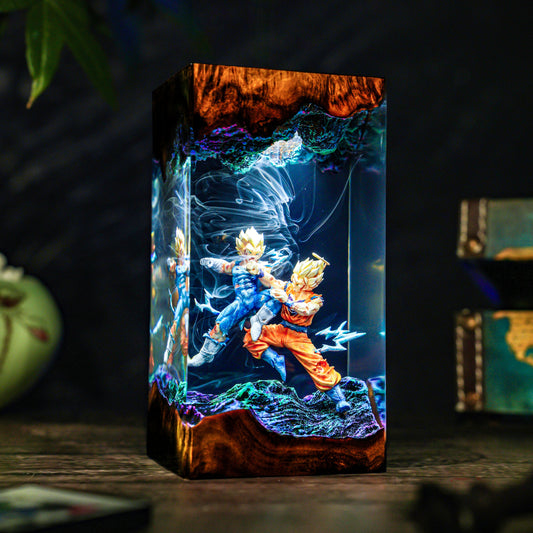 Goku vs Vegeta v2 Resin Lamp