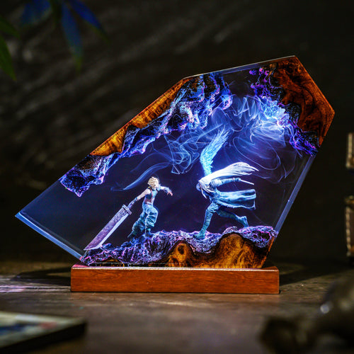 Sloud vs Sephiroth Resin Lamp