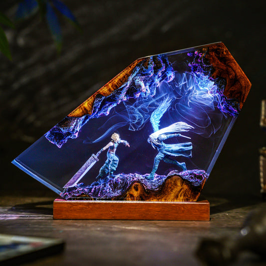 Sloud vs Sephiroth Resin Lamp