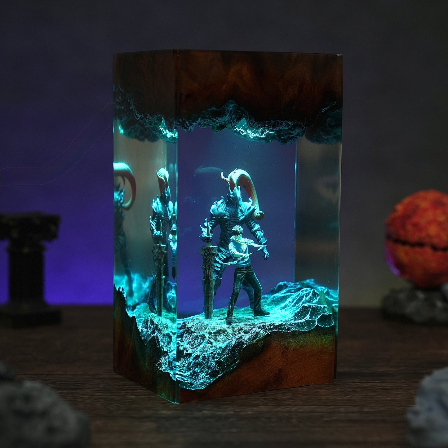 Jin-Woo & Igris Resin Lamp