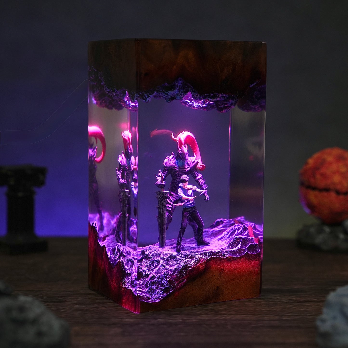 Jin-Woo & Igris Resin Lamp