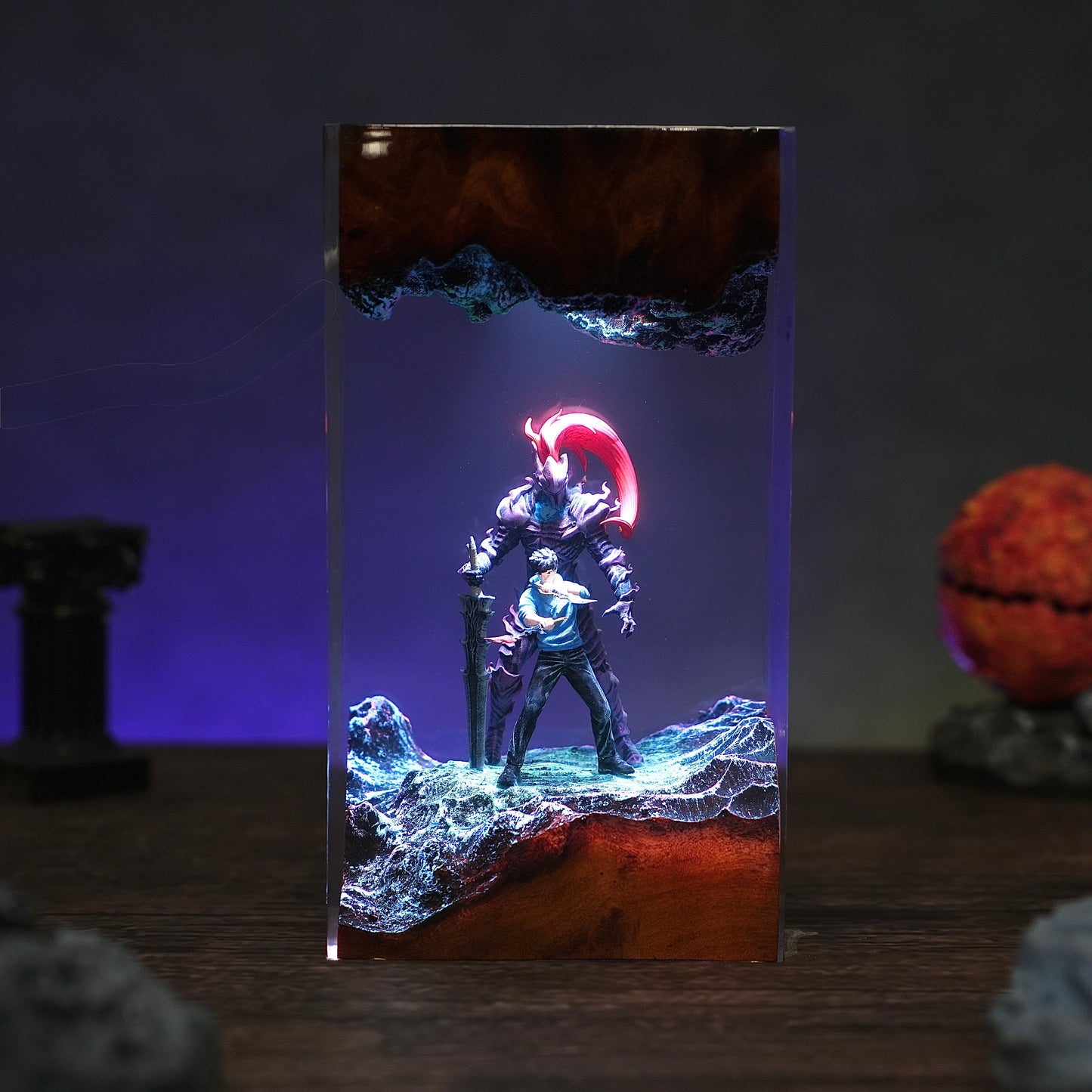Jin-Woo & Igris Resin Lamp
