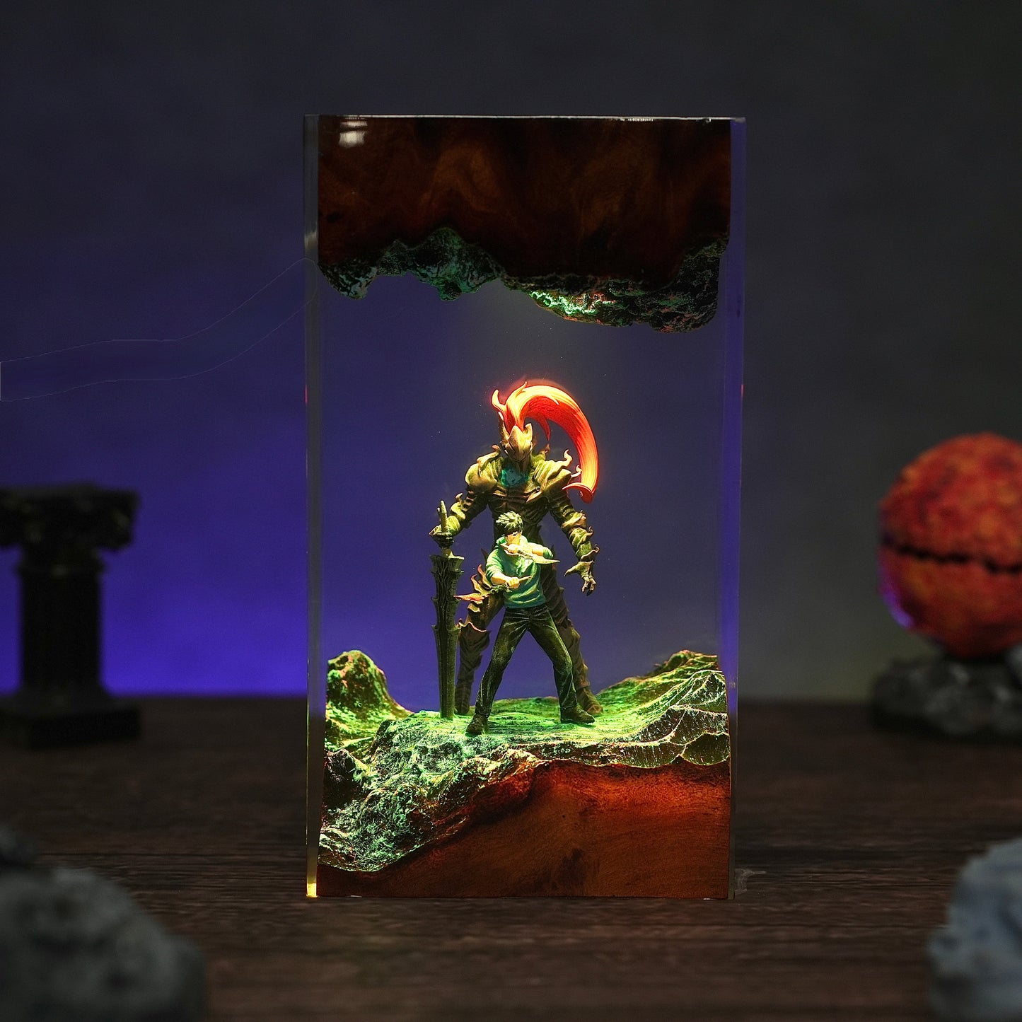Jin-Woo & Igris Resin Lamp