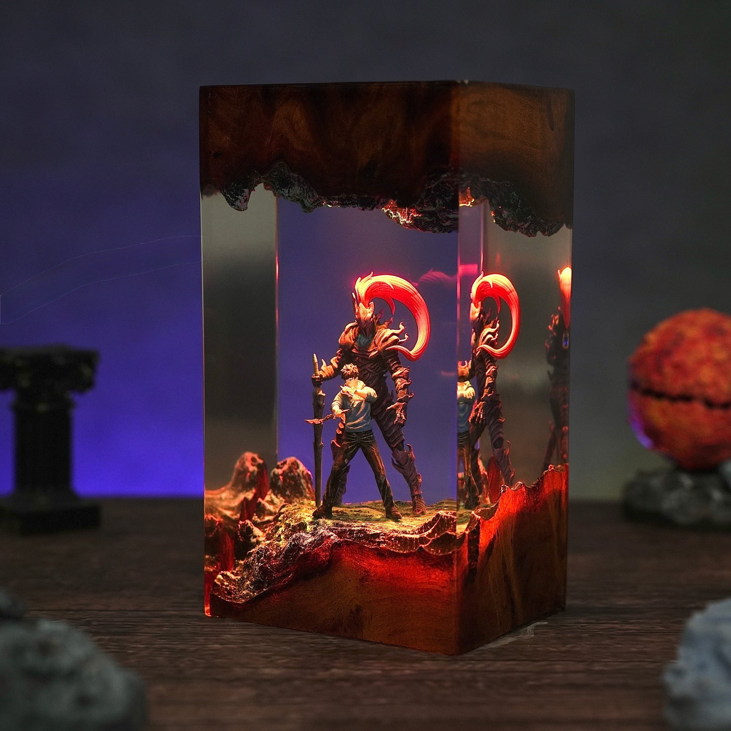 Jin-Woo & Igris Resin Lamp
