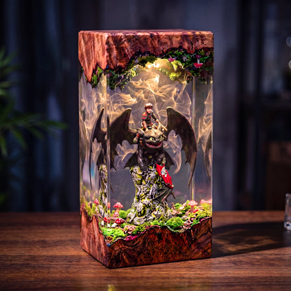 Hiccup and Toothless Resin Lamp