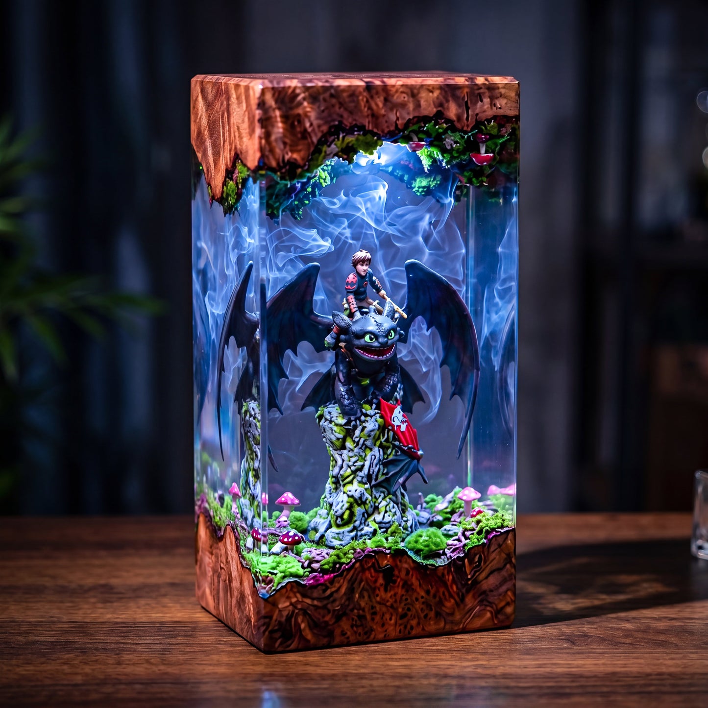Hiccup and Toothless Resin Lamp