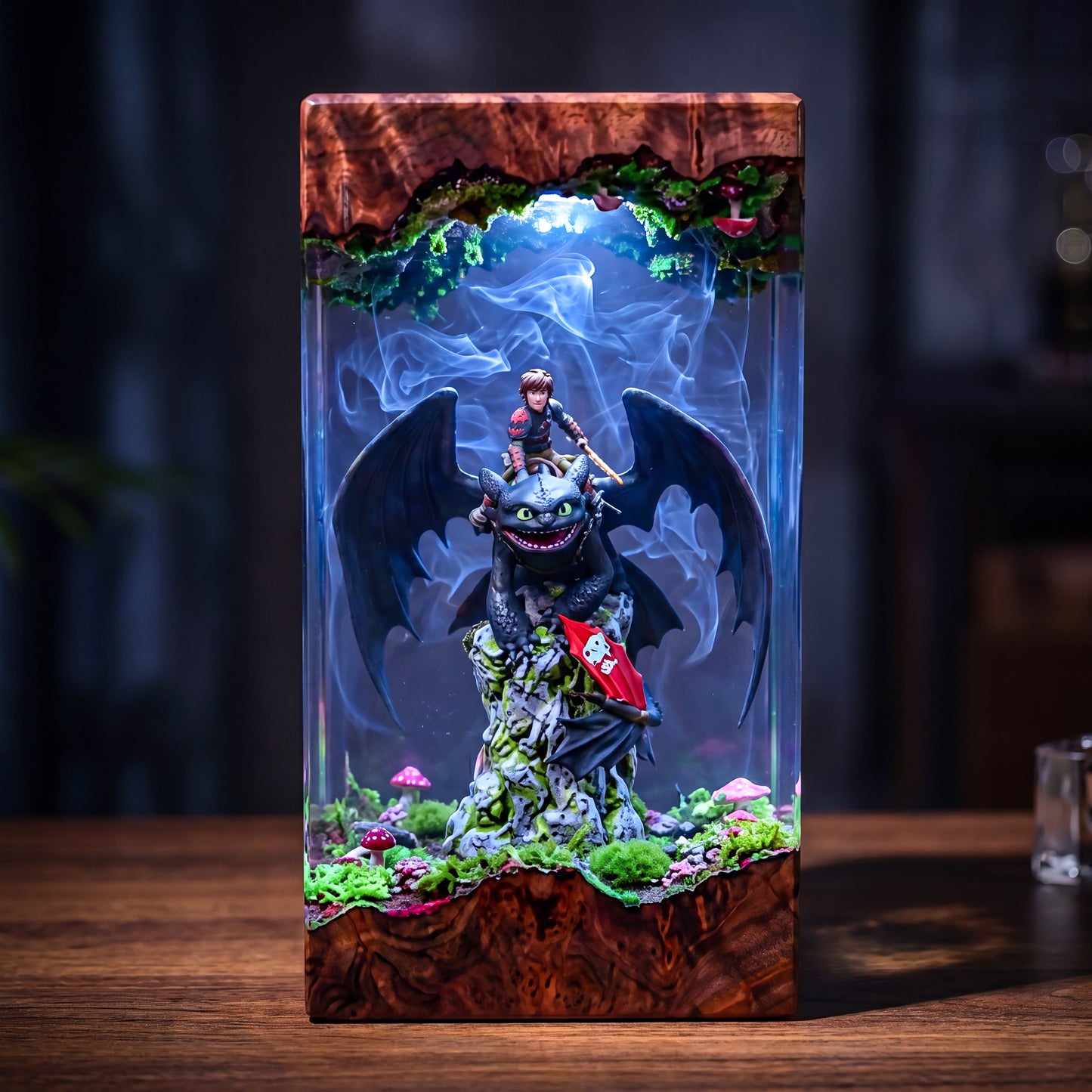 Hiccup and Toothless Resin Lamp