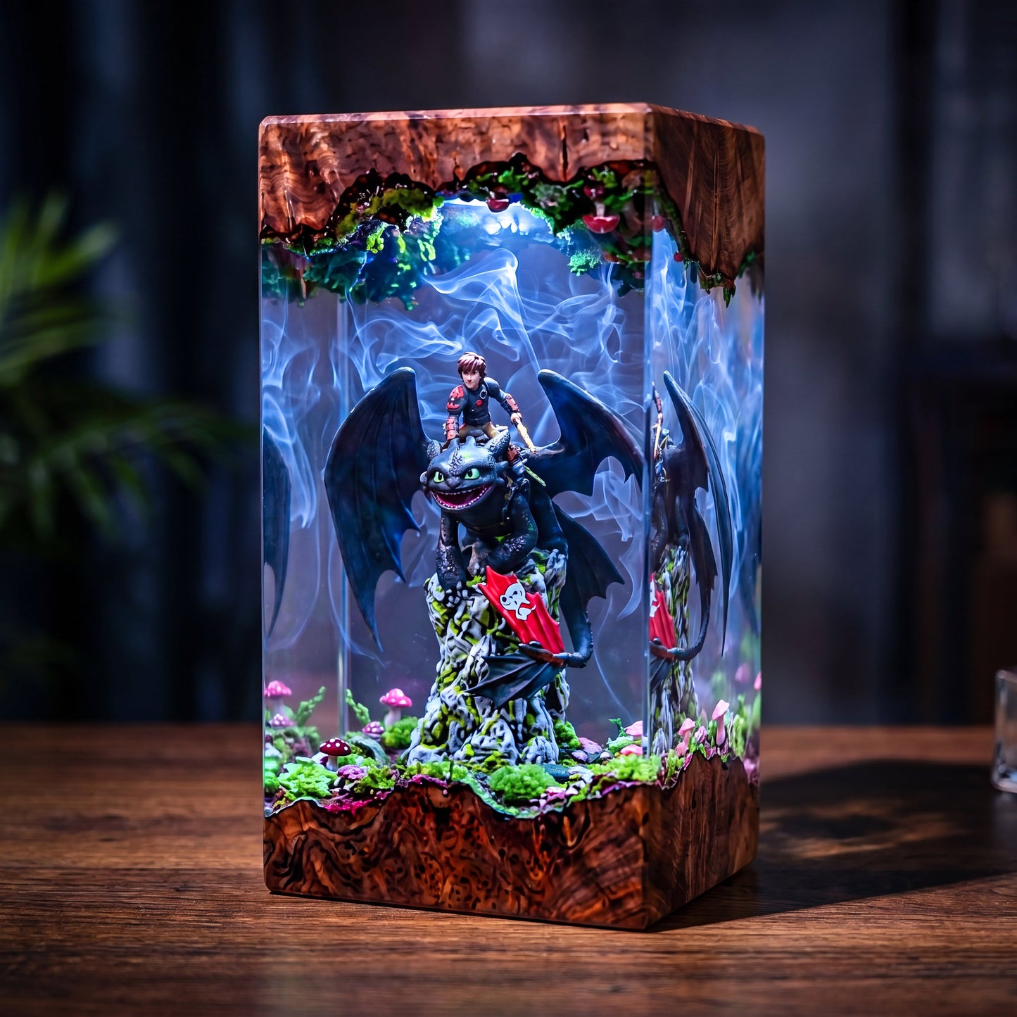 Hiccup and Toothless Resin Lamp